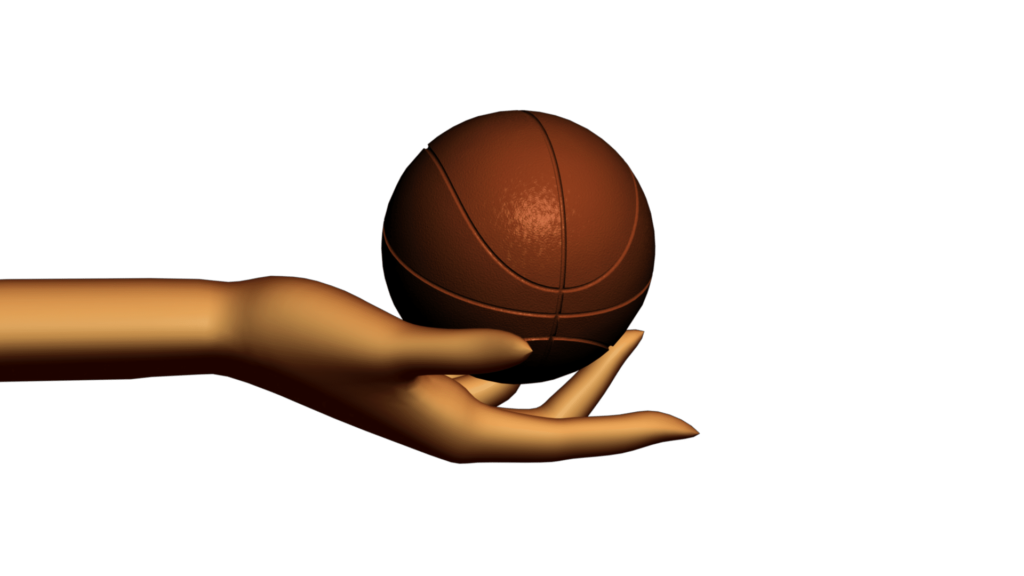 Sports Themed Video Clipart with Abstract Hand Holding Basketball
